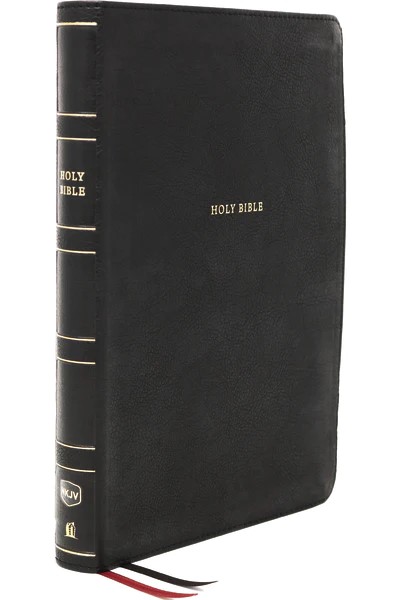 NKJV, Reference Bible, Center-Column Giant Print, Red Letter Edition, Comfort Print, Black