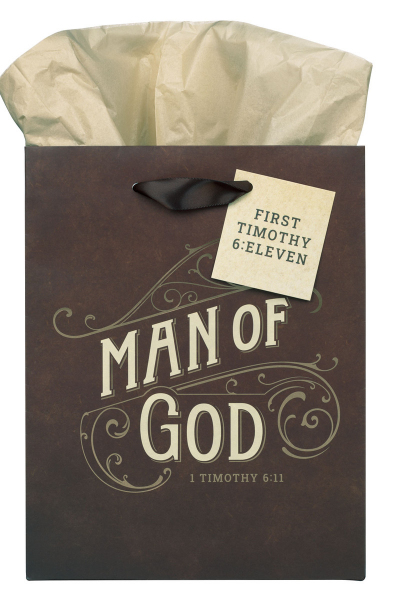 Gift Bag - Man of God Brown Medium - 1 Timothy 6:1