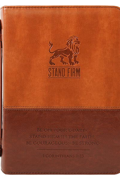 Imitation Leather Stand Firm 2-Tone Brown L