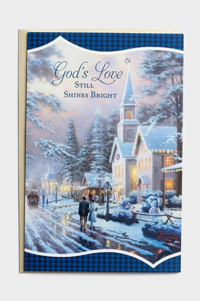 Christmas-Thomas Kinkade - God's Love - 18 Premium Christmas Boxed Cards, KJV