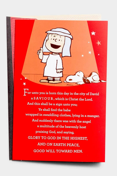 Christmas-Peanuts - Saviour, Christ the Lord - 18 Premium Boxed Cards, KJV